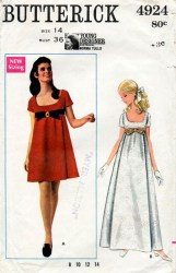 4924 1968 NORMA TULLO HI WAIST SS PLEAT DRESS LENGTHS PATTERN 10